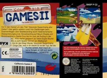 California Games II (Europe) (En,Fr,De) box cover back